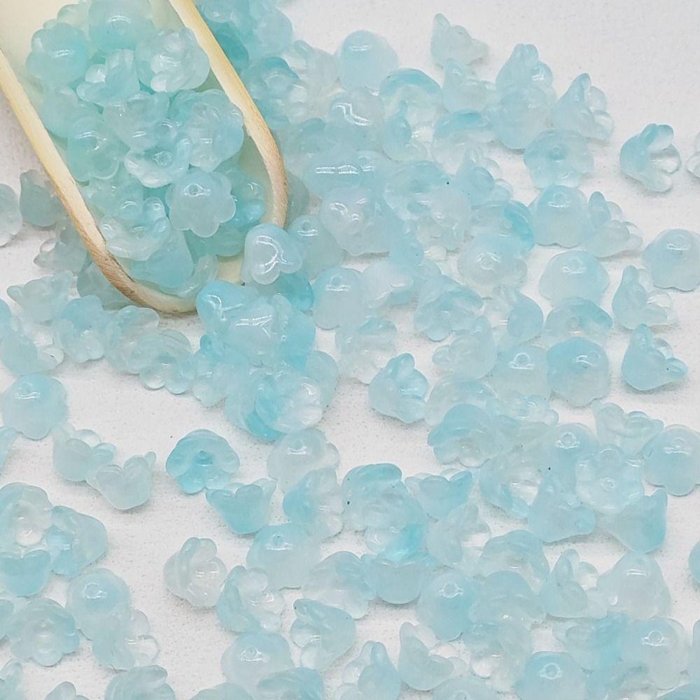 50 шт./набор Аксессуары Колокольчик Стеклянные бусины Стеклянные бусины Форма цветка-трубы Стеклянные бусины Женщины