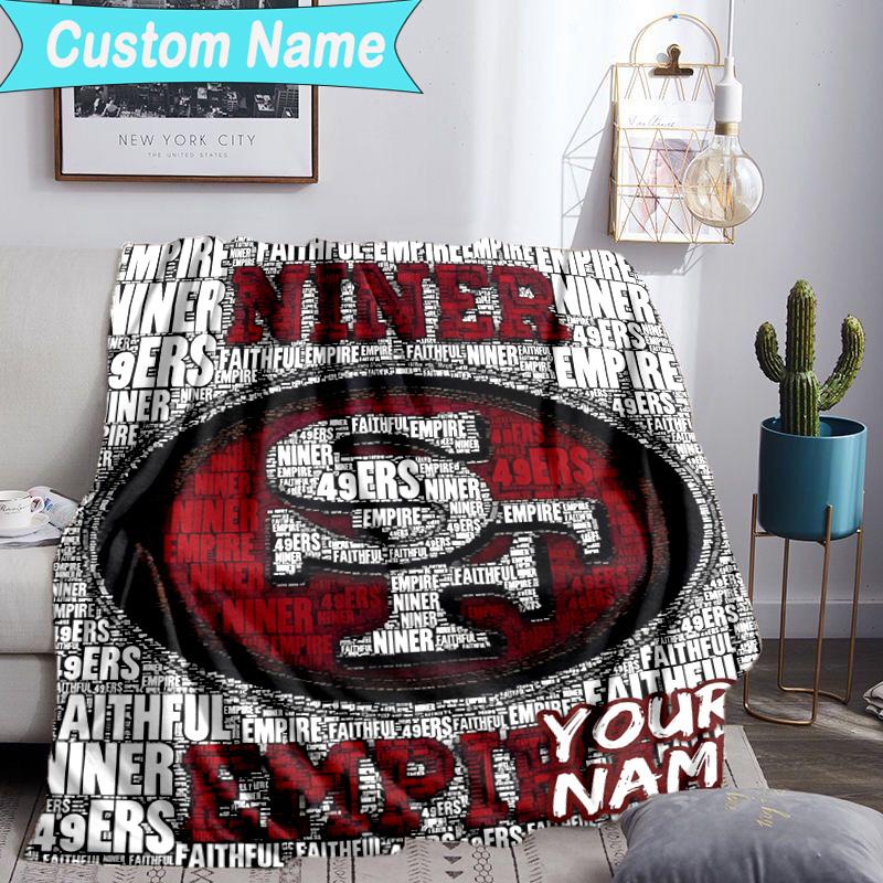Custom Name Blanket Faithful 49ers football Blanket Bedding Blanket for Travel, Camping, Living Rooms, Offices, Sofas, Fan Christmas gift