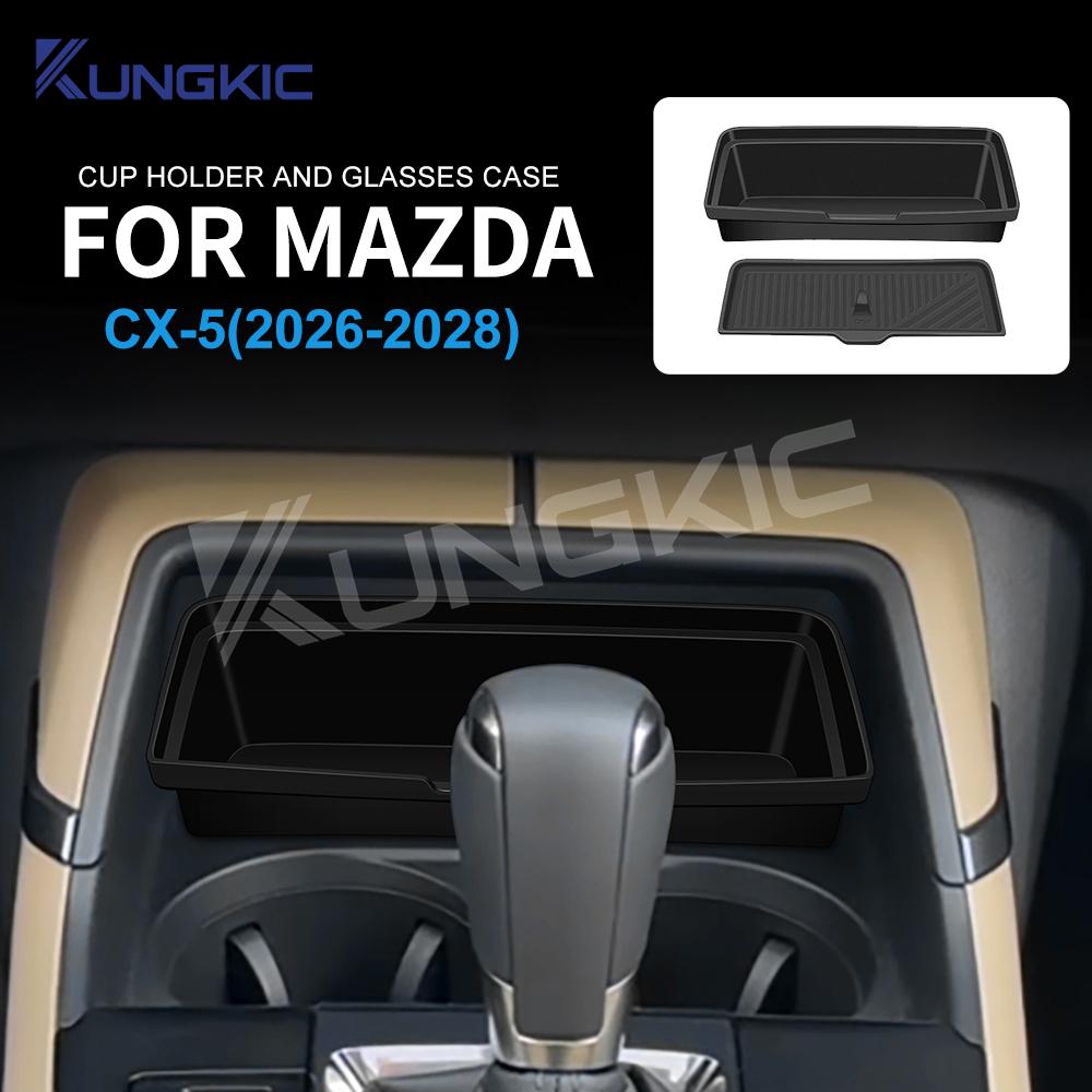 Center Console Cup Holder For Mazda CX-5 2026 2027 2028 Organizer Silicone Storage With Mat LHD RHD Car Accessories