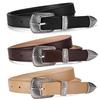 Vintage Alloy Three-Piece Pin Buckle Women'S Belt, Western Style Decorative Jeans Belt Women
