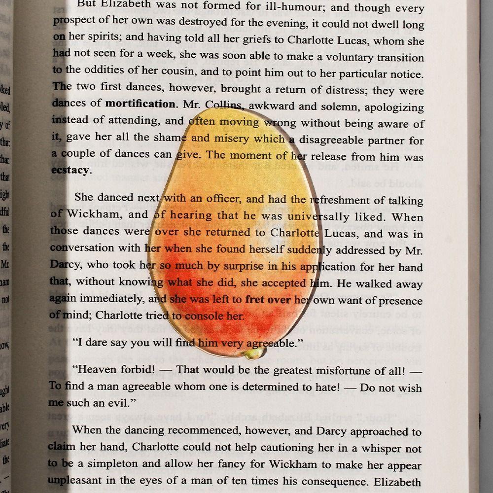 Durable Acrylic Bookmark Simulation Fruit Transparent Book Reading Marker Clear Book Pages Mark Tool Reading Gift