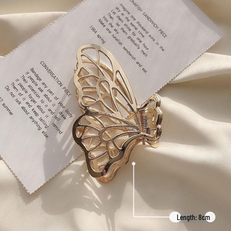 Металлическая заколка для волос в виде акулы высокого класса - Элегантная заколка-бант