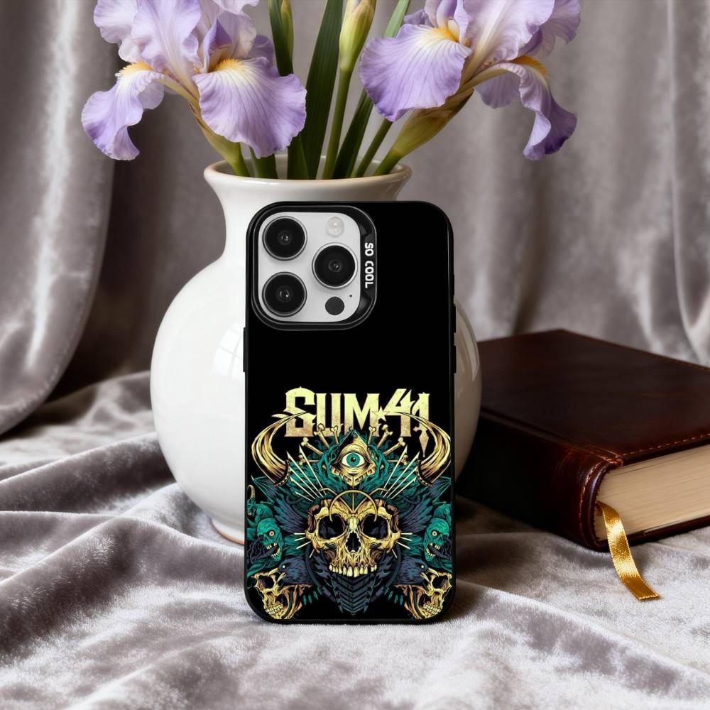 Жесткий рок S-Sum 41 Чехол для телефона с изображением группы Для iPhone17,16,15,14,13,12,11 Plus,Pro Max Черный Конфетный серебристый чехол для телефона