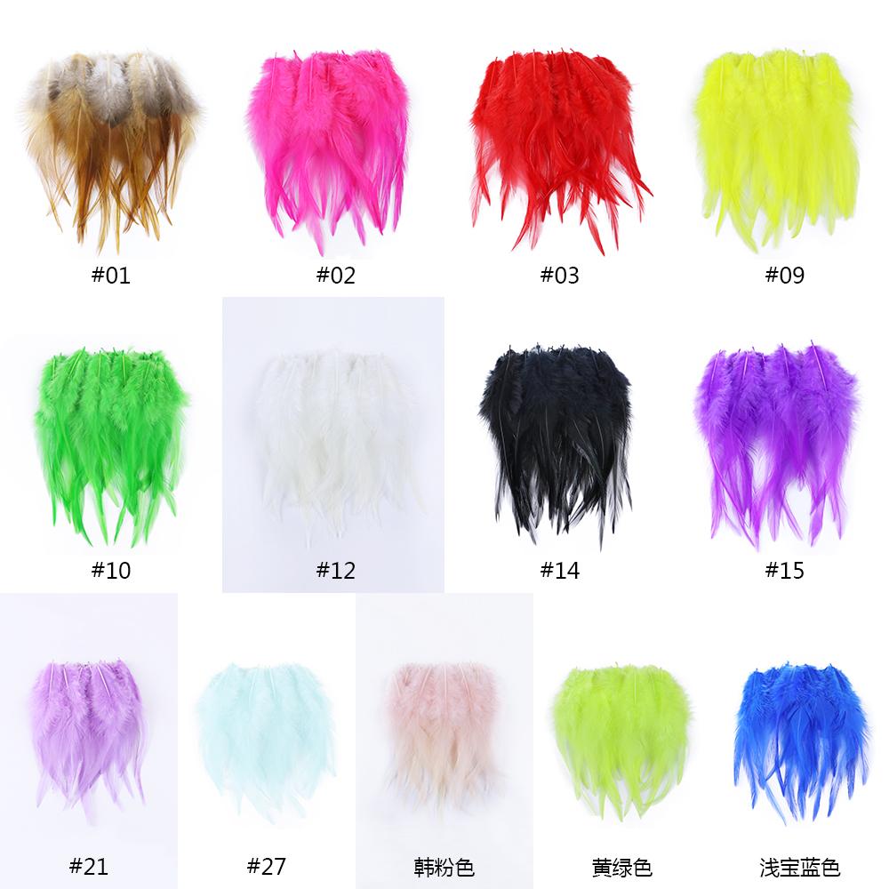 50 шт. Натуральные куриные перья 4-6 дюймов Красивые петушиные перья для изготовления украшений Аксессуары для рукоделия Карнавальное украшение