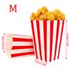 25Pcs Popcorn Paper Boxes Buckets Red White Stripes Bags Snack Containers for Movie Night Birthdays Carnival Party Supplies