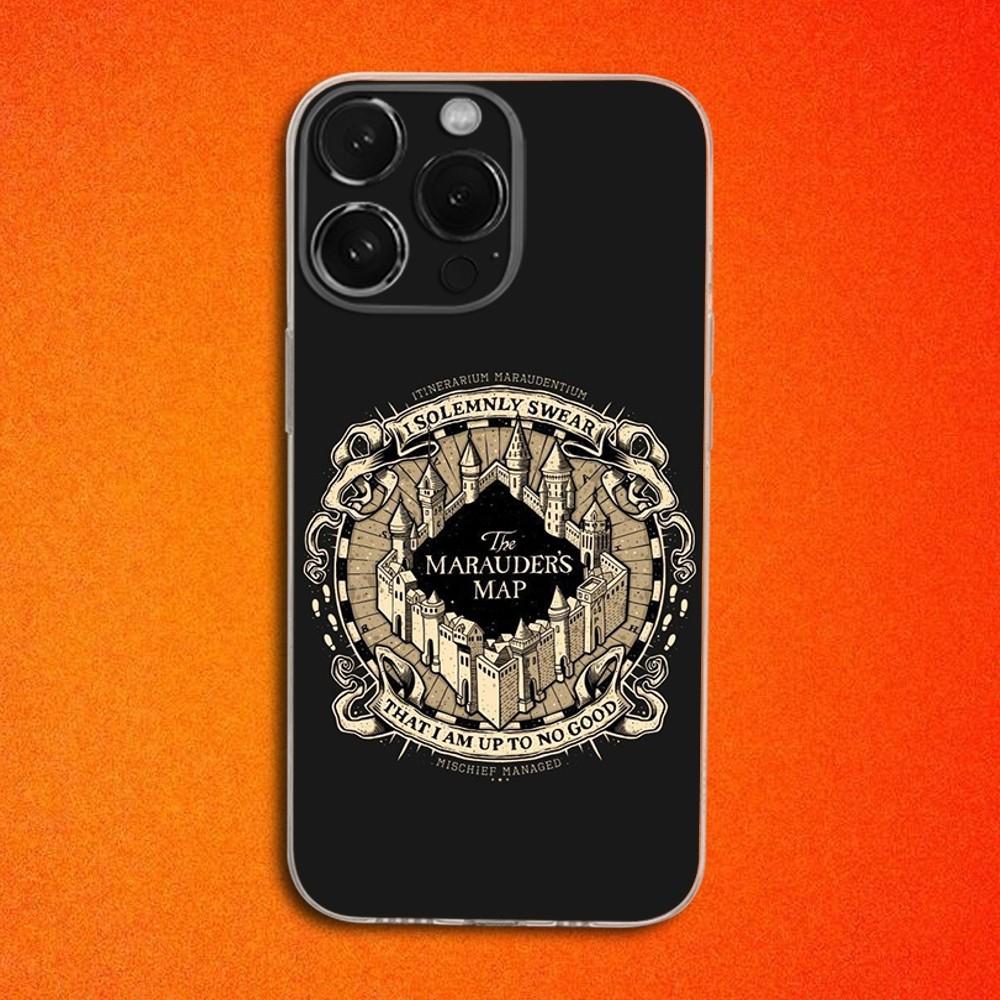 Чехол для телефона «Карта Мародеров» для iPhone 16,15,14,13,12,11 Plus,Pro,Max,XR,XS,X,Plus,SE,Mini Прозрачный Мягкий Чехол