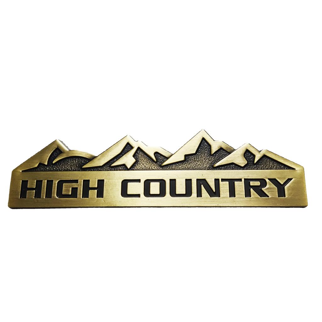 AABHC1 HIGH COUNTRY 3D Zinc Alloy Car Sticker Suitable for Chevrolet, Jeep, Dodge and Ford Modified Snow Mountain Metal Car Logo