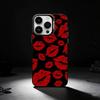 Sexy Red Lips Phone Case For iPhone 17,16,15,14,13,12,11 Plus,Pro Max,XS,Colored silver phone case