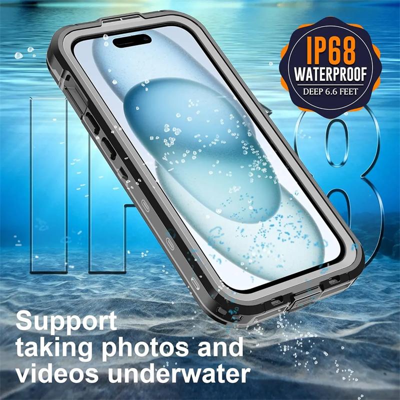 Роскошный водонепроницаемый чехол IP68 для Magsafe Magnetic Case для iPhone 16 15 14 13 Pro Max Plus с беспроводной зарядкой, защитный чехол для всего корпуса телефона