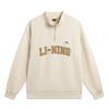 Li Ning Минималистичная толстовка с воротником-стойкой, повседневная, мягкая, универсальная, свободная, мужская, топ AWDW597-4