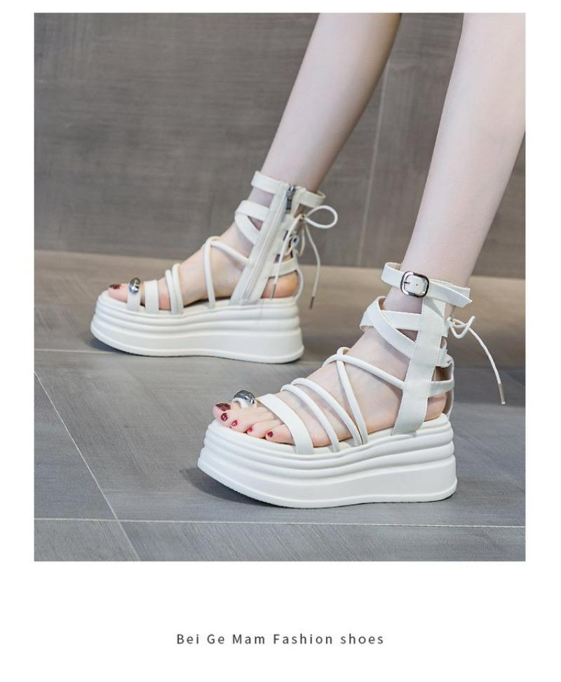 Модные женские босоножки на танкетке 2024 года, летние босоножки на платформе, гладиаторские туфли, женские удобные повседневные босоножки на среднем каблуке, zapatos mujer