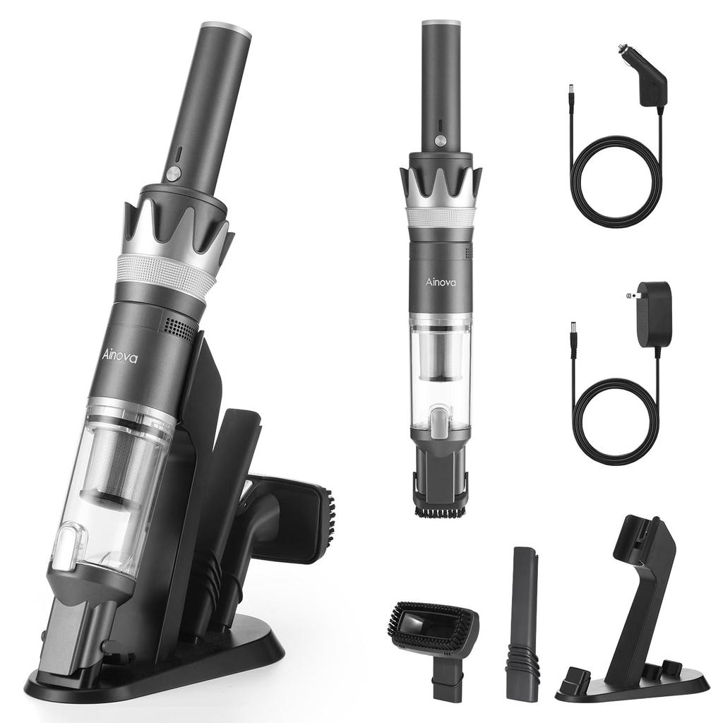 Ainova K16 Cordless Handheld Vacuum Cleaner for Quiet Charging Stand Powerful Compact Includes Car Brush and Hose Nozzle Cars, Lightweight,