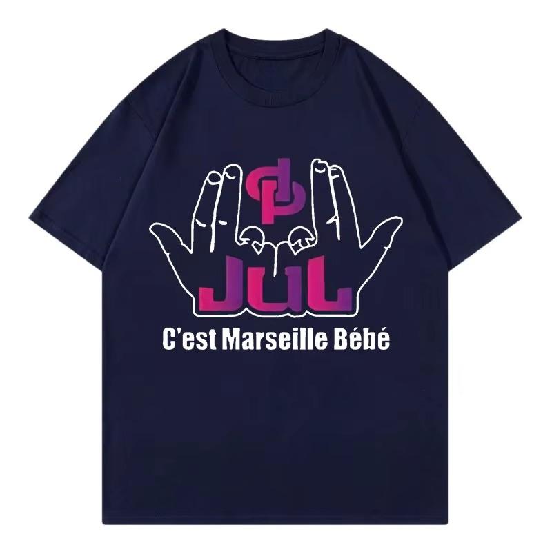 French Rapper Jul Cest Marseille Bb Graphic T Shirts Fashion Hip Hop Y2k Clothing Tshirt 2026 New Summer Pure Tshirt Unisex