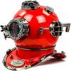 Morse Vintage Red Diving Helmet Brass Scuba Boston Divers US Navy Mark Divers