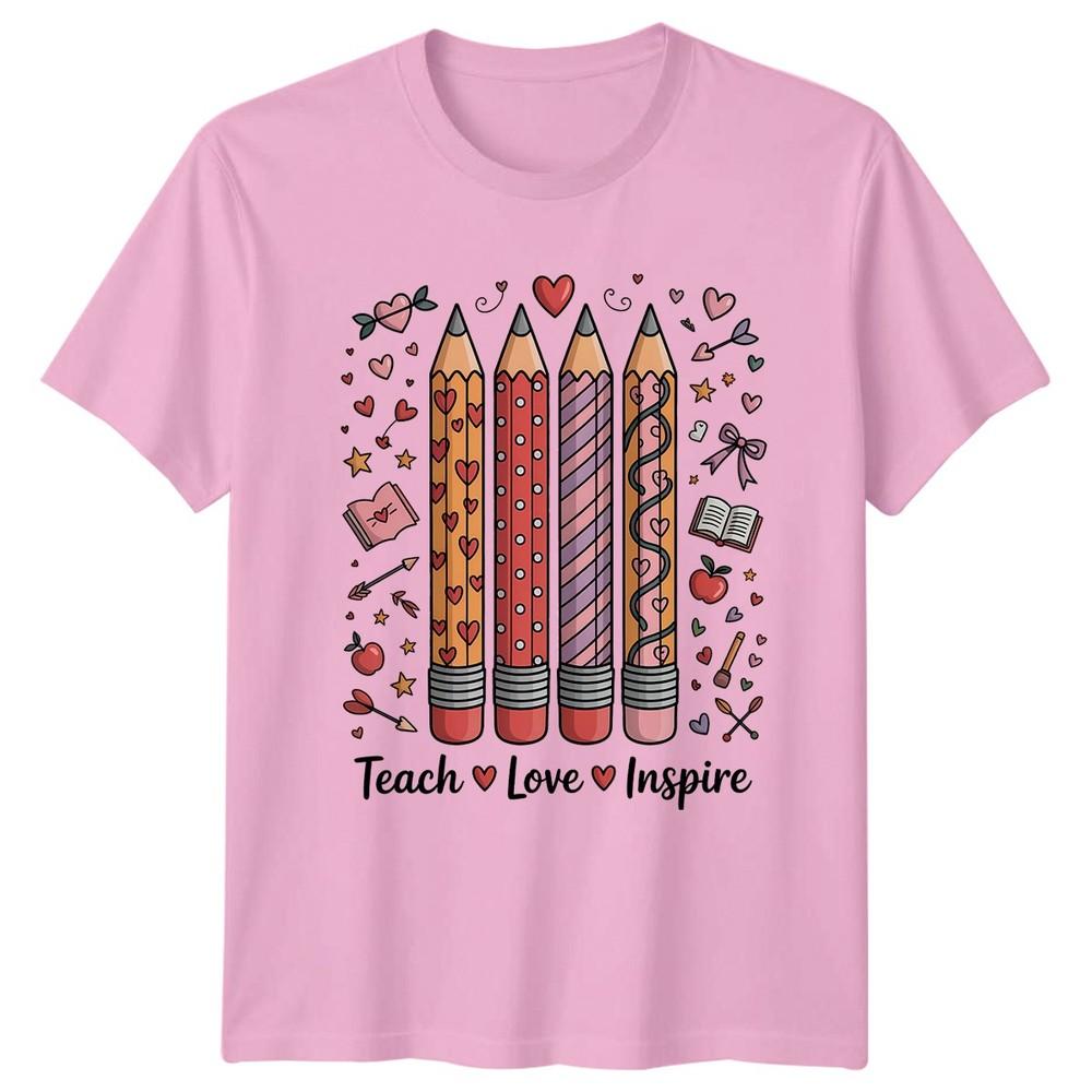 Teach Love Inspire Unisexs TShirt EleUnisextary Teacher Appreciation Gift For Her