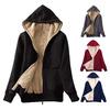 Women Winter Hoodie with Pockets Thick Fleece Lined Hooded Solid Color Long