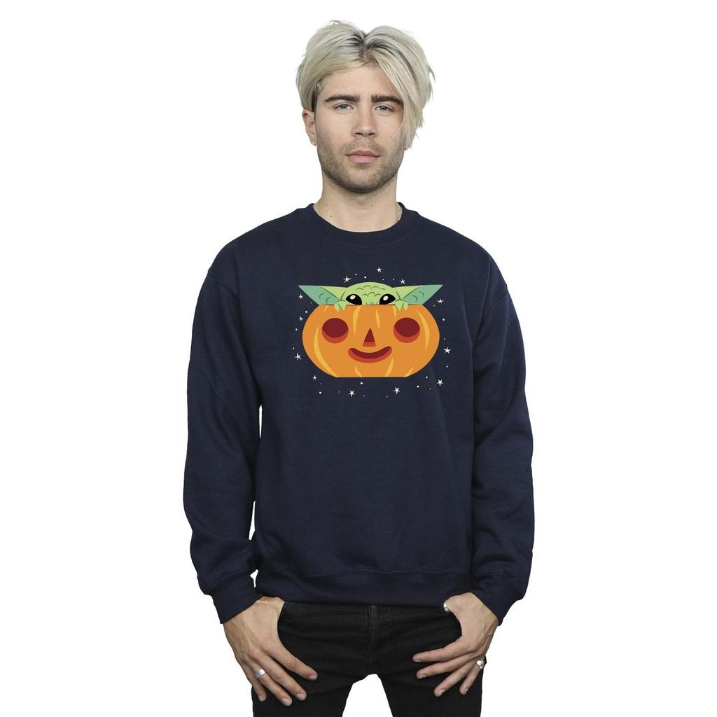 STAR WARS Mens The Mandalorian Grogu Pumpkin Sweatshirt