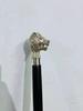 Sterling Silver Walking Wooden Stick Lion Head Handle Vintage Look Best Gift