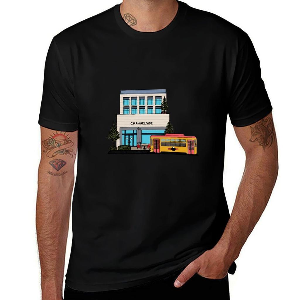 Trolley Passing Through Channelside In Tampa Tshirt Work Comfort Tshirt For Unisex