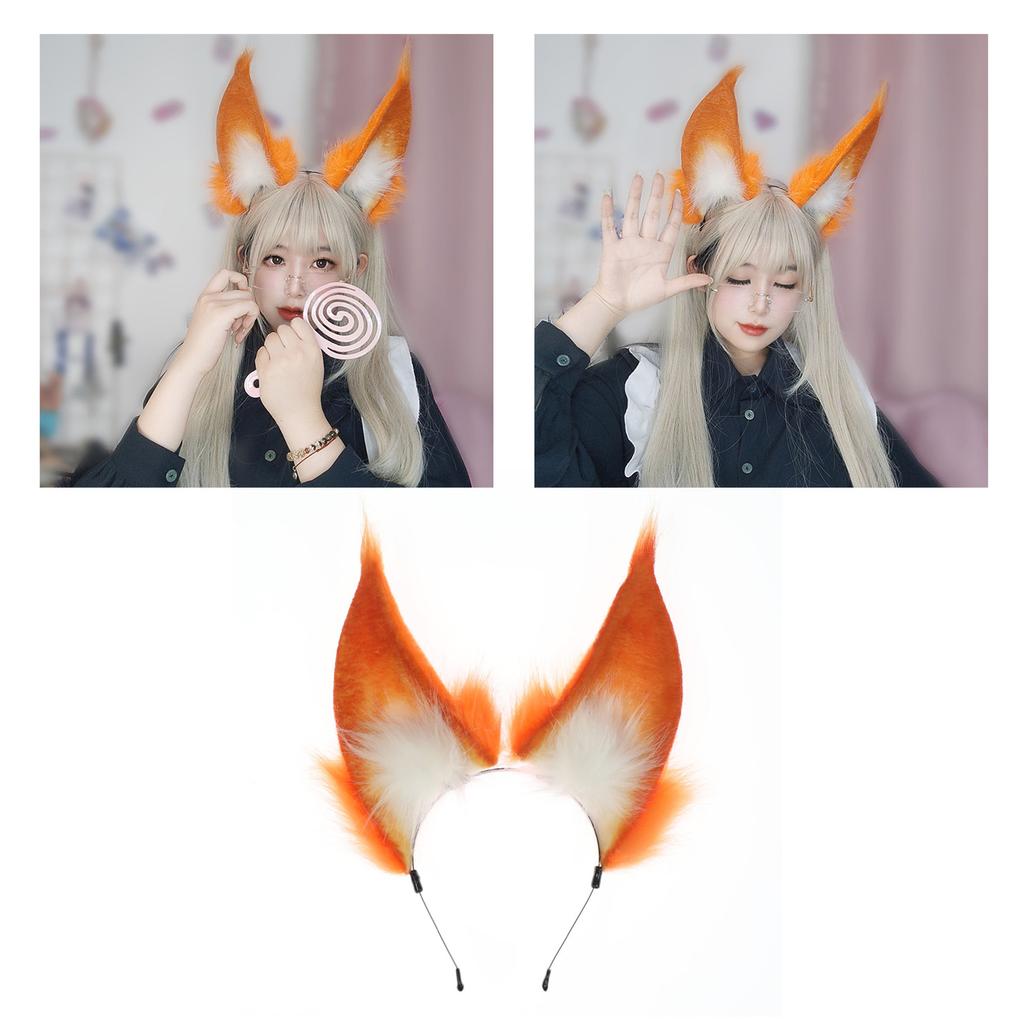 Готический стиль Повязка на голову с ушками животных Мягкий и удобный обруч для волос Лисий обруч для волос Пушистый костюм для вечеринки для косплей-вечеринок