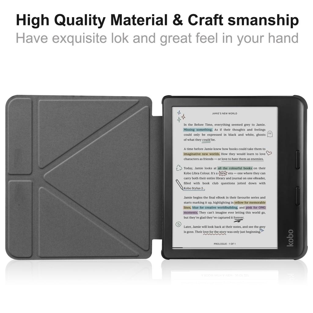 Stand Case for Kobo Libra Colour eReaders PU Leather Sleeve Cover with Auto Wake/Sleep