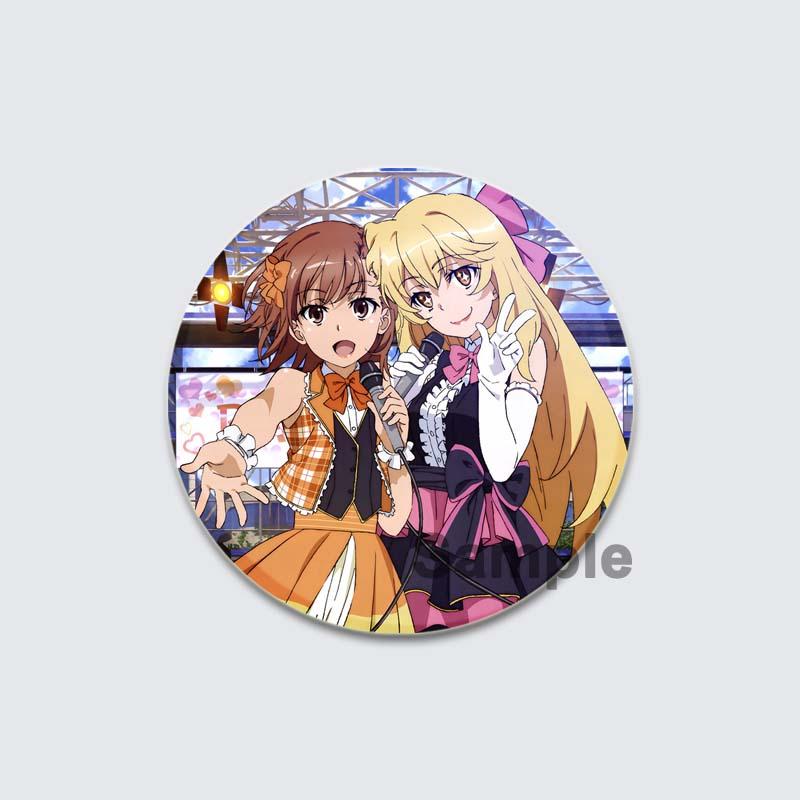 32/44/58 мм A Certain Scientific Railgun HD Брошь Значок Аниме Мультяшная Фигурка Мисака Микото/Ваннай Кинухо Круглые Демонстрационные Булавки Ювелирные Изделия Подарки