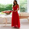 Новое весенне-летнее повседневное плиссированное длинное платье без рукавов, модные женские платья с V-образным вырезом, простое однотонное женское платье с открытой спиной