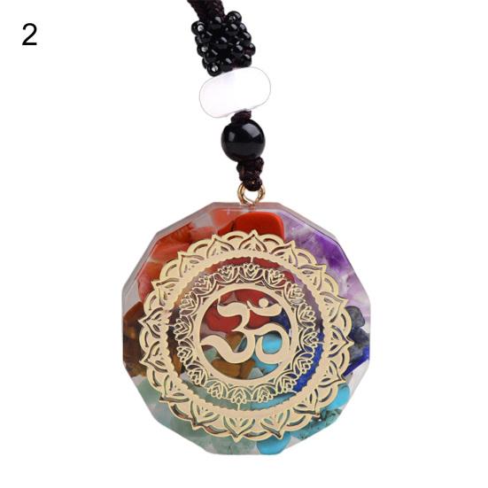 Ожерелье-капля с 7 чакрами и принтом из искусственного кристалла для женщин и мужчин, регулируемый шнур, энергетическое ожерелье