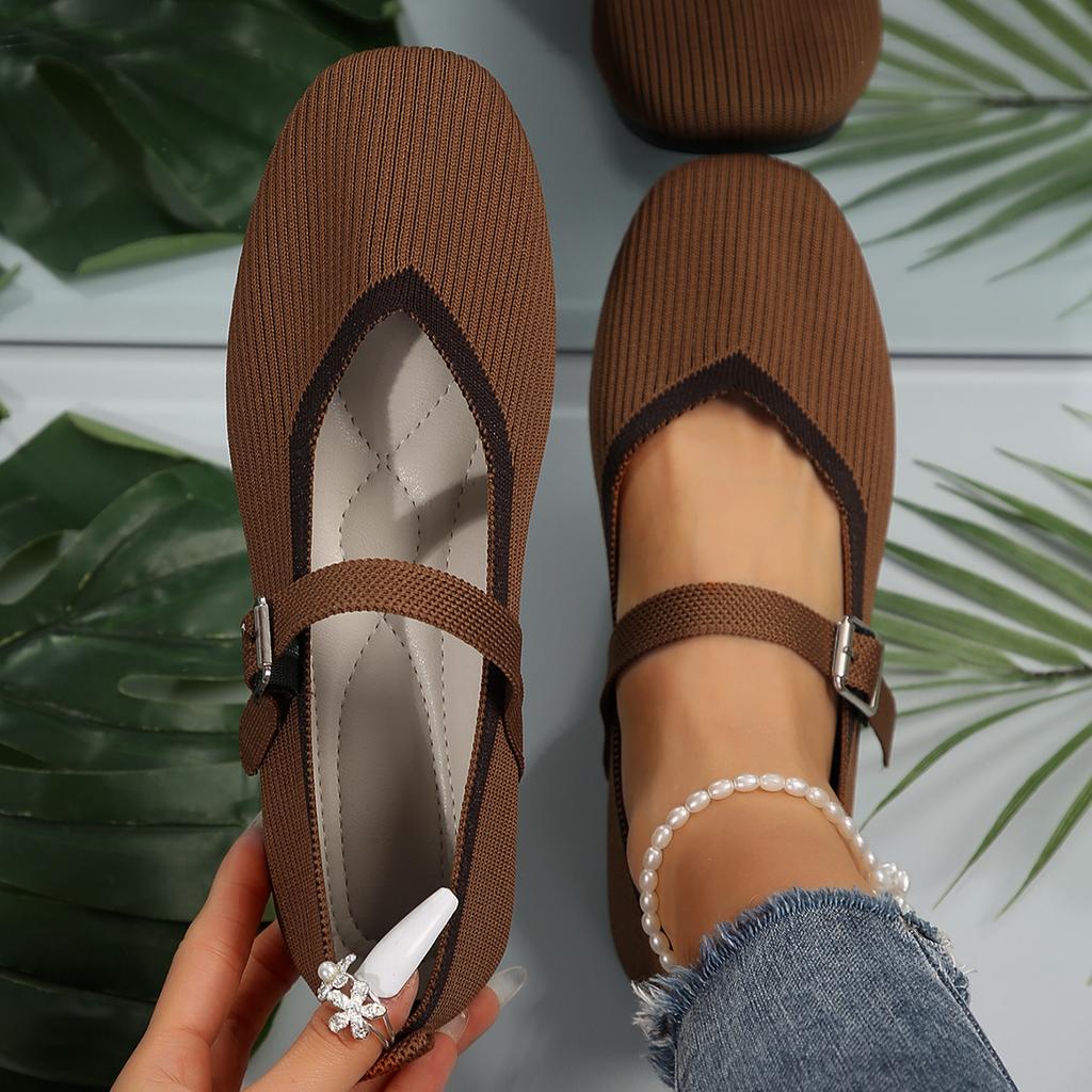 Women Flats 2025 New Spring Autumn Round Head Loafers Women Mary Janes Shoes Ballet Fashion Buckle Flat Shoes Zapatos De Mujer