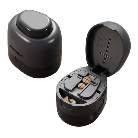 Универсальный нож для разрезания таблеток 2-в-1 с регулируемым размером 1/2 1/4 дюйма, острым лезвием и отсеком для хранения. Портативный и безопасный нож для разрезания таблеток любого размера.