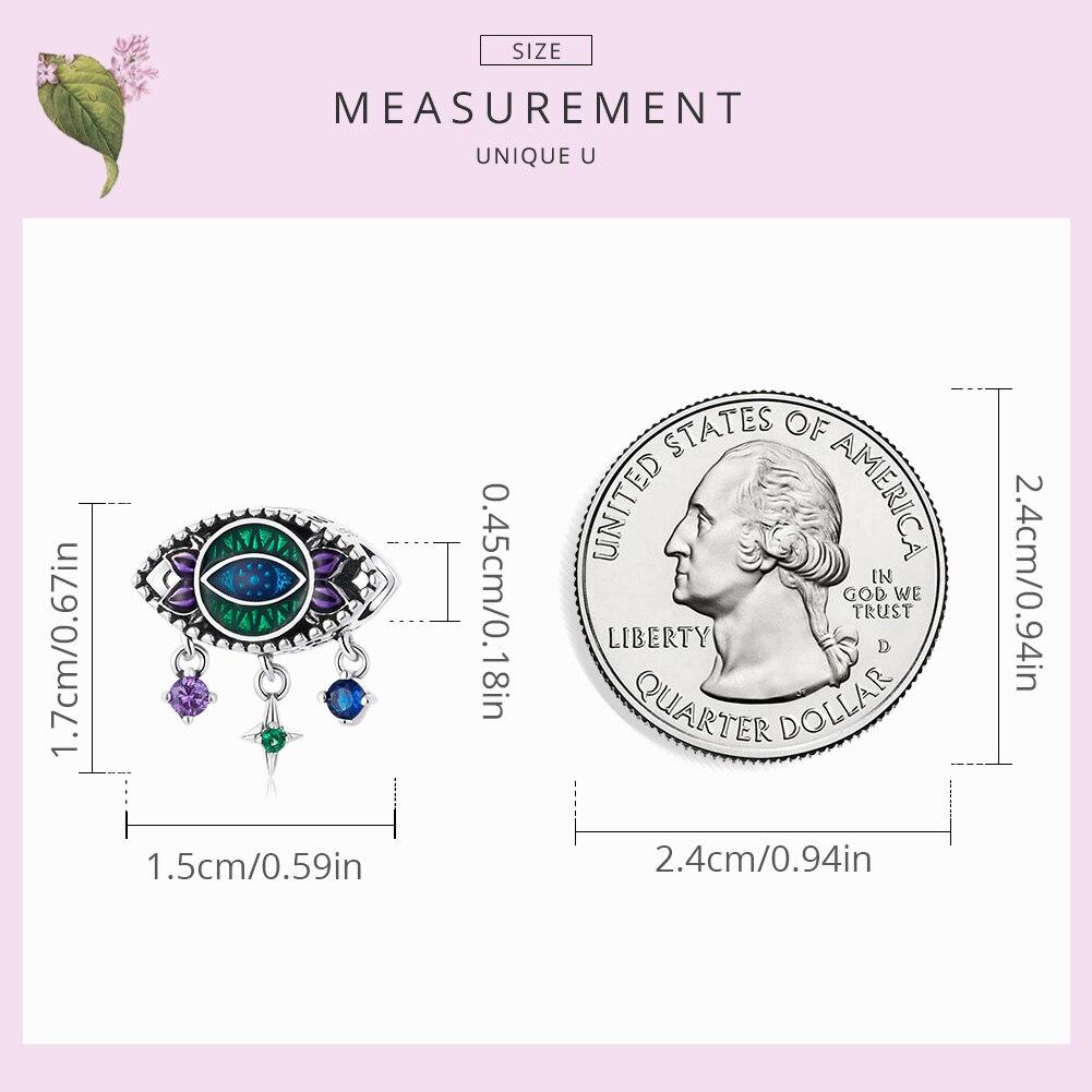 BAMOER, натуральная стерлингового серебра 925 пробы, винтажная модная подвеска в виде демонического глаза, подходит для оригинального браслета и браслета, женские ювелирные изделия