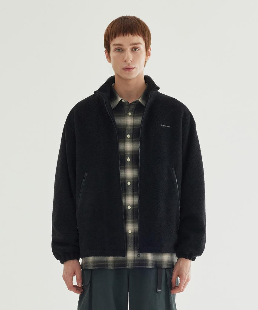 Covernat Wool Zip-Up Jacket Black
