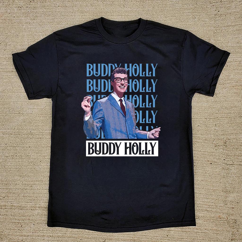 RARE! Buddy Holly black Cotton Shirt Full size S-5XL Unisex HT172