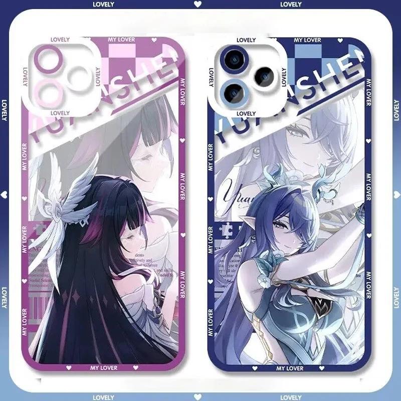 Чехол для телефона Genshin Impact Флинс Коломбина Варка Сандроне Для Samsung Galaxy A16 A15 A35 A05 A55 A54 A07 A06 A24 A14 A53 A52 A13