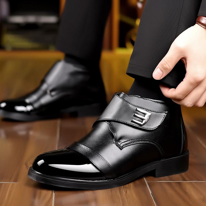 Зимние Кожаные Теплые Мужские Ботильоны Модный Бренд Коровья Кожа Мужские Челси Обувь 2025 Мужские Черные Зимние Ботинки Botas Moto Hombre