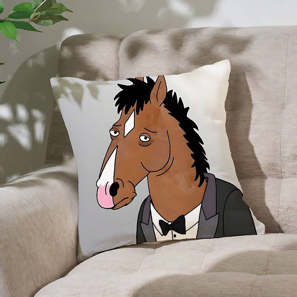 Мультяшная Наволочка для Подушки с Изображением B-Bojack H-Horseman Плед Nordic Vintage Style Чехлы для Подушек Декор для Домашней Гостиной Дивана Софы Сиденья