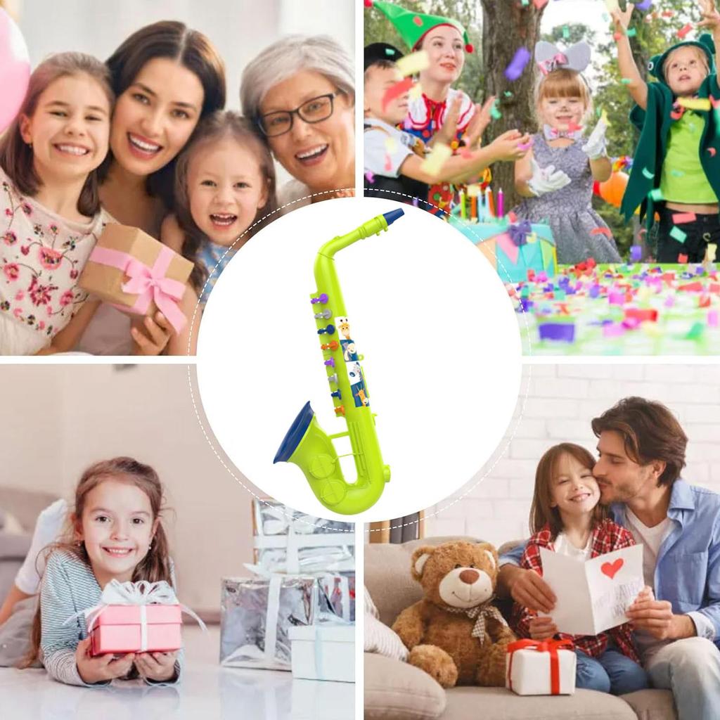 Kids Saxophone Toy 8-Key Educational Musical Instrument Learning Toy for Boys Girls 3+,  Home Classroom Preschoolers Students