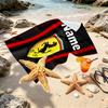 Custom Name Personalized Ferrari Print Beach Towel, for Trip Camping Beach Party Home Decor, Birthday Gift for Family & Friends