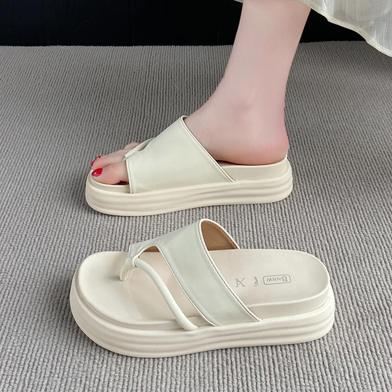 CRLAYDK Leather Womens Sandals Summer Flat Slip On Fashion Flip Flops Comfortable Dressy Summer Casual Walking Beach Slides