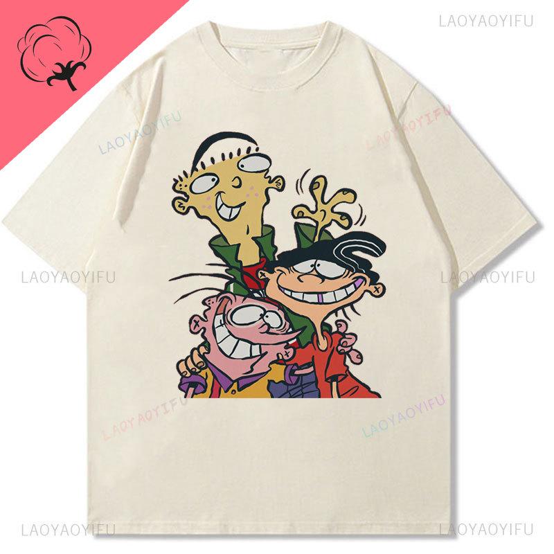 Футболка Ed Edd Eddy Телешоу Новинка Мультяшная Kawaii Милая Повседневная Смешная С Комическим Принтом Одежда Y2k Графические Футболки Хлопок Унисекс Топ