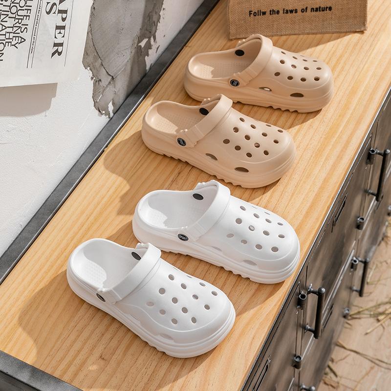 Модные сандалии на платформе с вырезами для женщин Летние нескользящие пляжные клоги Ева сандалии Женские сандалии на толстой мягкой подошве Садовая обувь Шлепанцы