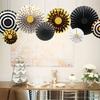 8pcs Vibrant Hanging Paper Fans - Festive Decorations for Weddings, Birthdays, Showers - Create a Magical Atmosphere, Easy Assembly