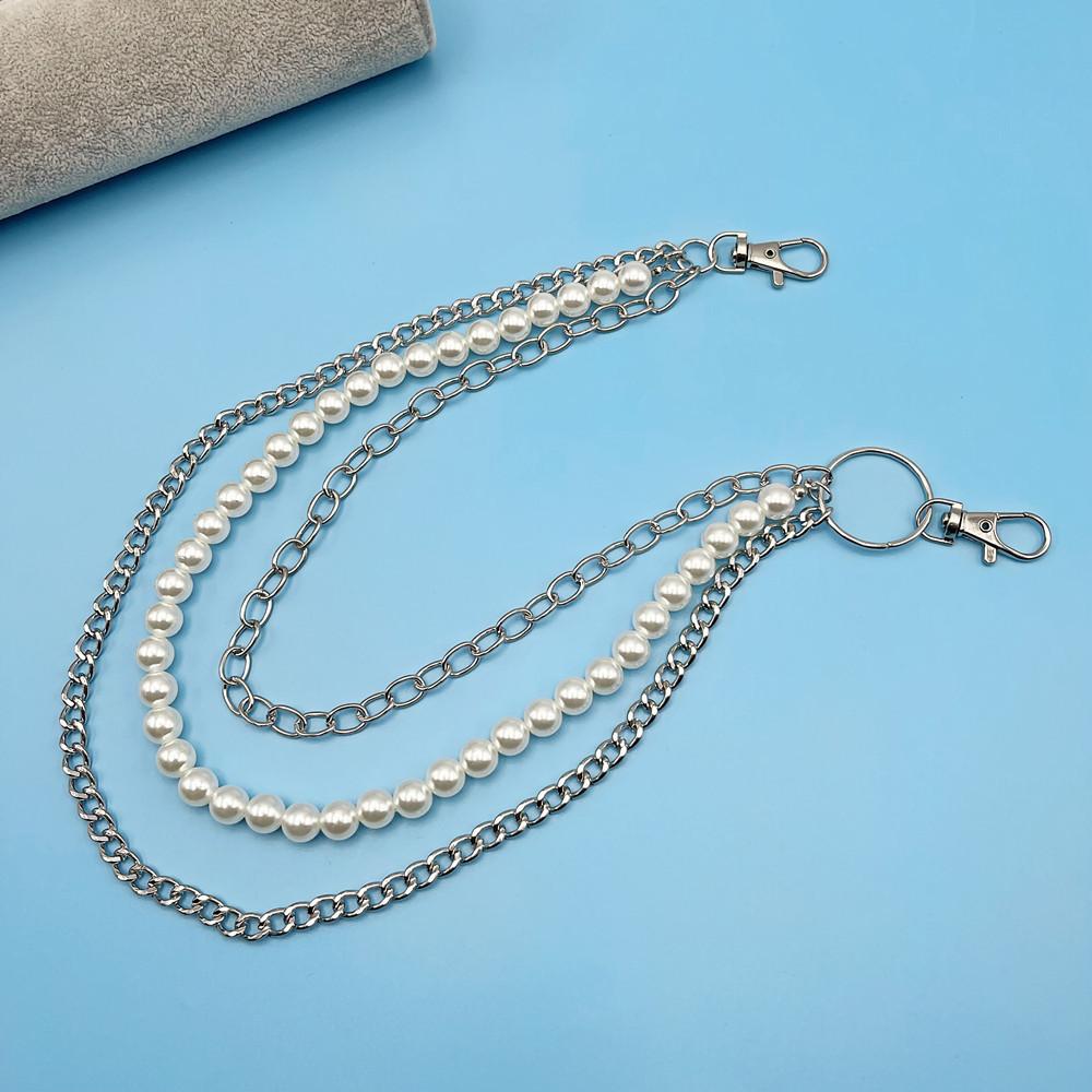 Хип-хоп панк стиль цепочка жемчужная брючная цепочка инс трендовая крутая универсальная многослойная цепочка для тела женская