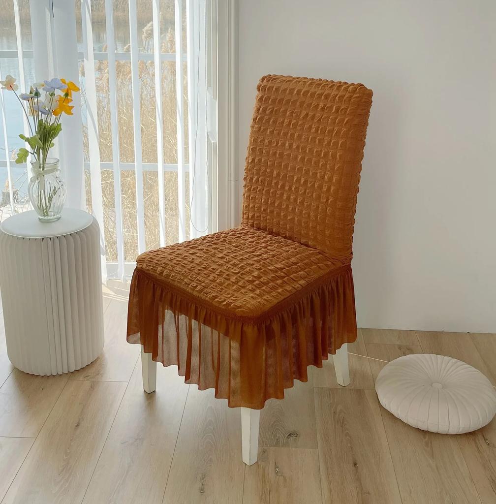 Чехол на стул в стиле утолщенной кружевной юбки, легкая роскошная подушка для сиденья, минималистичные все включено эластичные многоцветные чехлы