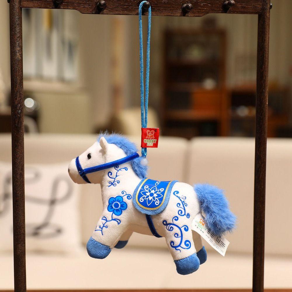 Kawaii Plush Horse Doll Pendant Cute Zodiac Pony Figurine Cartoon Steed Doll Chinese Zodiac
