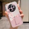 Для Realme 12 12X 5G Буквы Розовые Цветы Модный Чехол для Телефона Мягкий Силикон Fundas Для Realme 12 X Realme12 Прозрачный Coque