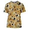 Summer Round Neck Shiba Inu 3D Print Top Doge Fan Streetwear Fashionable Casual Short Sleeved Men's T-shirts