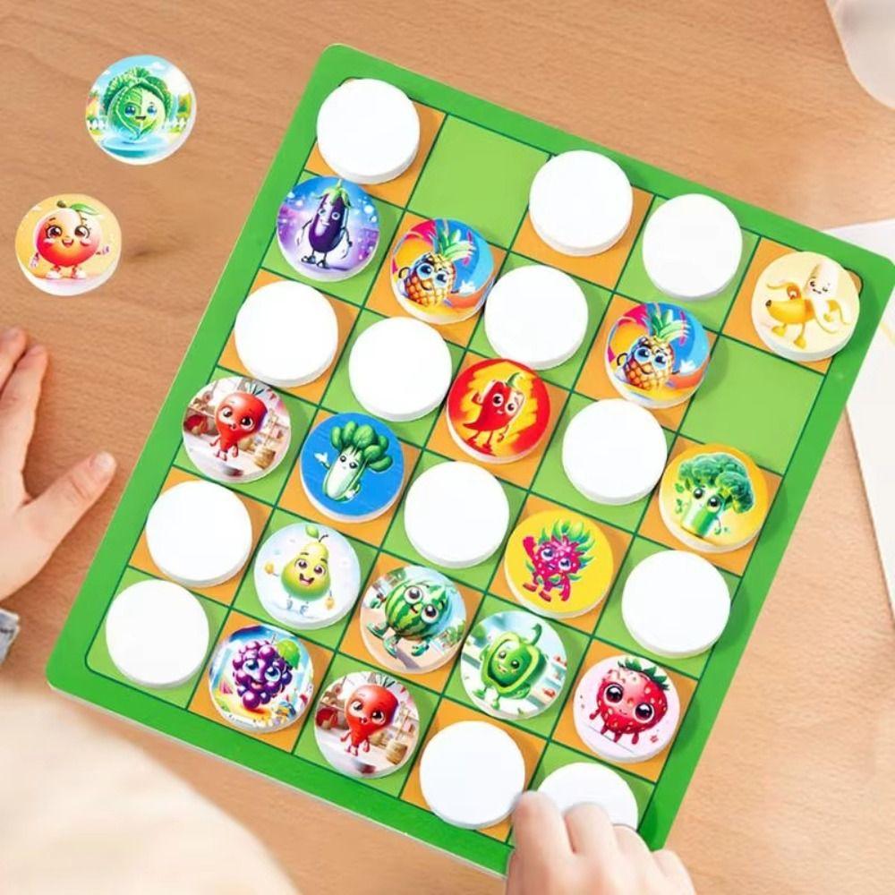 Flip Tic-Tac-Toe Table Game Tictactoe Animal Matching Board Game Parent-Child Interaction