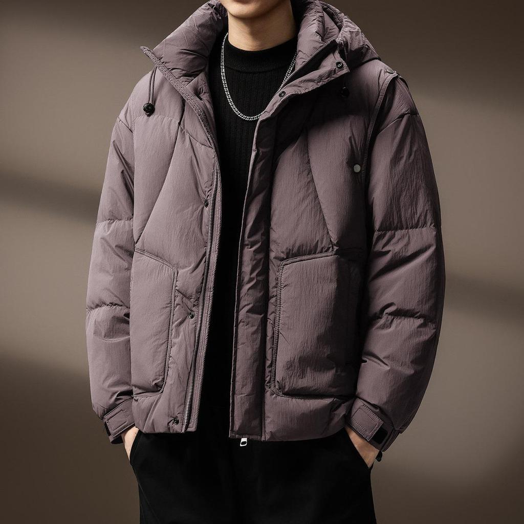 Мужская высококачественная легкая пуховая куртка-пуховик с капюшоном, 90% белый утиный пух - Зимнее тепло и защита от холода