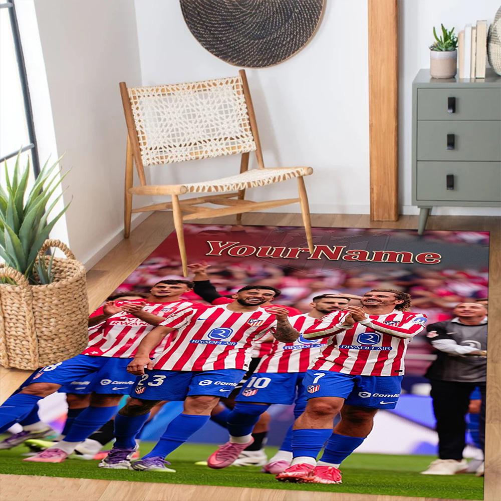 Atletico Madrid Customize Text Floor Mat Design for Kitchen Entryway Playrooms Dormitory Anti-slip Rug Office home decor Spiritual Gift